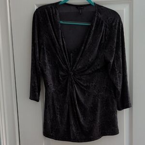 Daisy Fuentes Black Patterned Blouse -: Made In Egypt